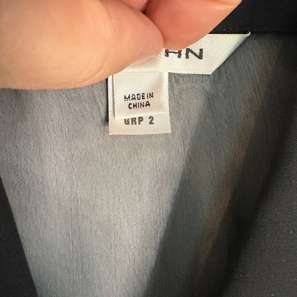 St John Womens Black Sheer Ruffle Front Button Up Blouse Size 10 Crystal Buttons - Picture 9 of 14